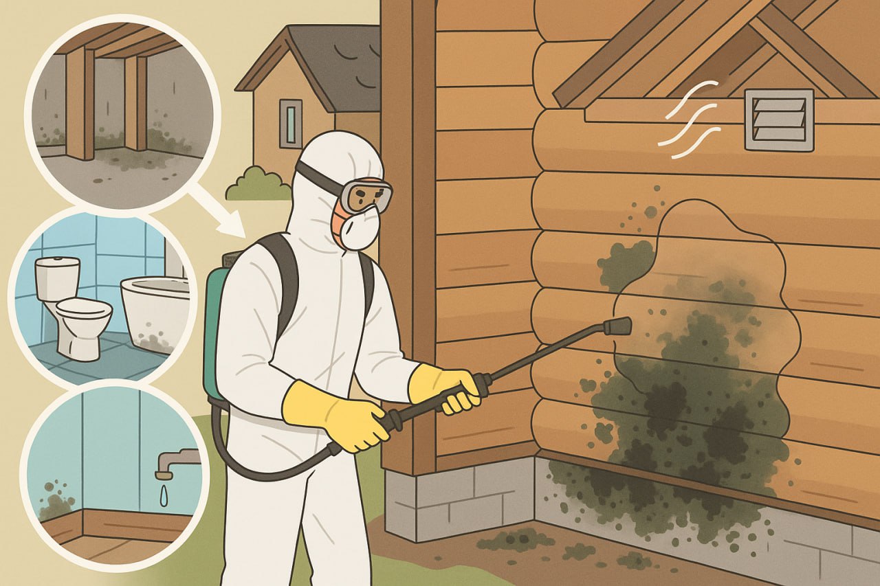 как обработать деревянный дом от плесени