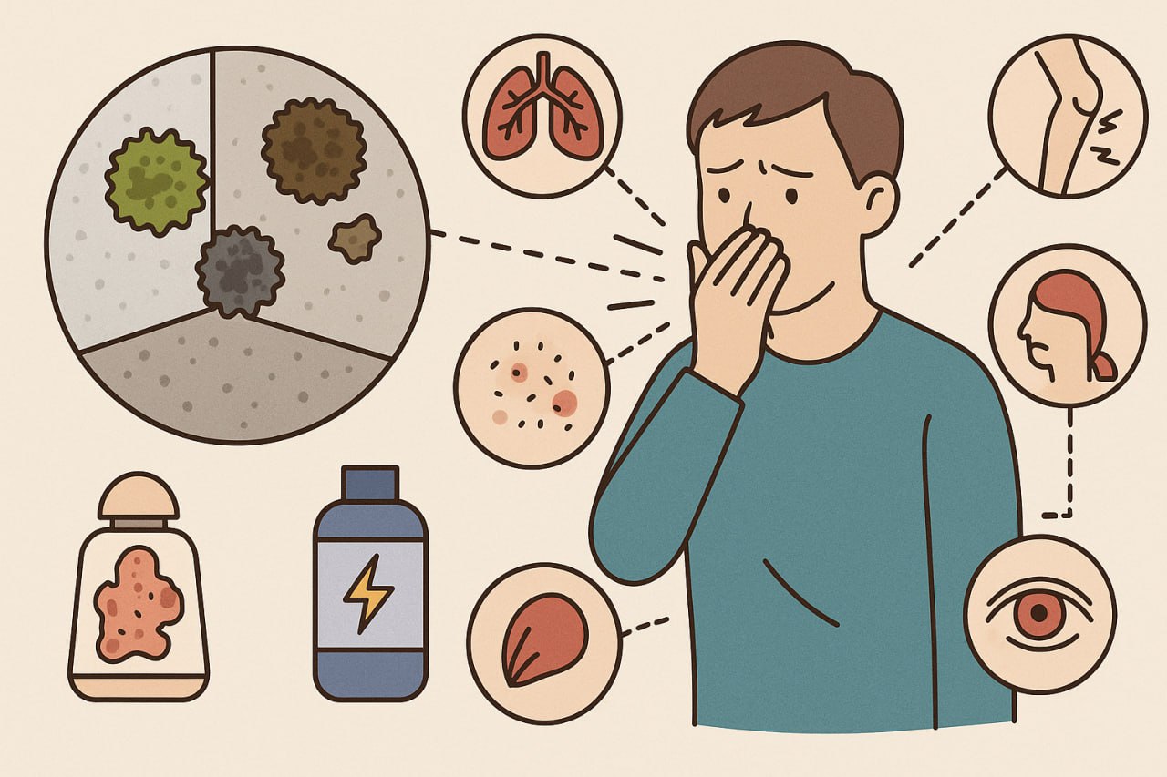 Болезни, спровоцированные появлением плесени в доме